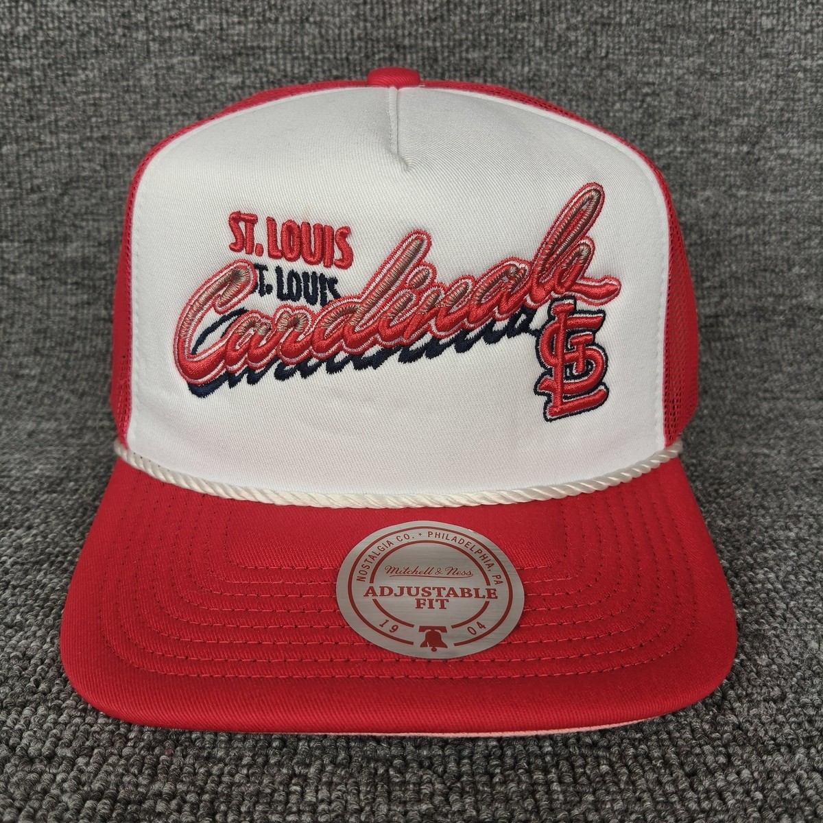 Mitchell & Ness St. Louis Cardinals Red White Trucker Snapback Cap