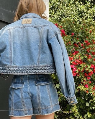 Gorgeous AJE “Lyon” Braided Denim Jacket Coat size (also fits