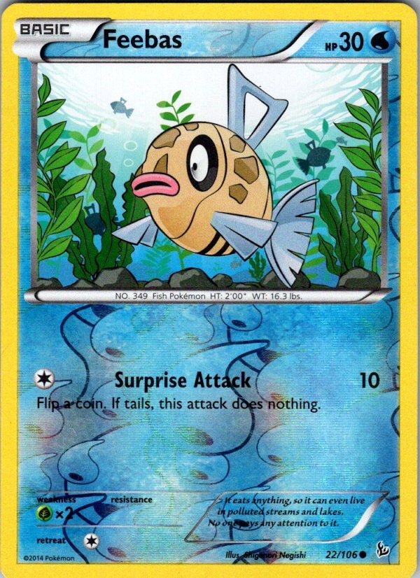 Feebas Reverse Holo Common XY - Flashfire 22/106 MP