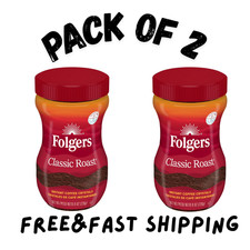 (PACK OF 2 ) Folgers Classic Roast Instant Coffee, 8-Ounce Jar 11.99 per pound