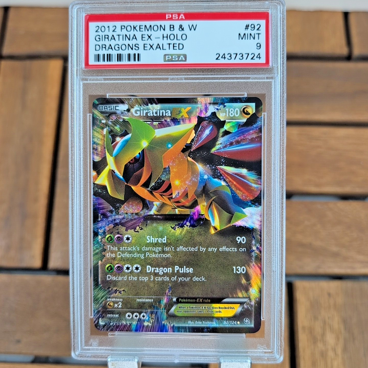 2012 Pokemon Black & White: Dragons Exalted - GIRATINA EX 92/124 - PSA 9 Mint