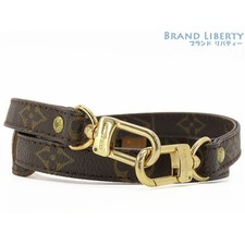 Louis Vuitton Monogram Shoulder Strap Not Adjustable Dark Brown Gold Used LIBR-0