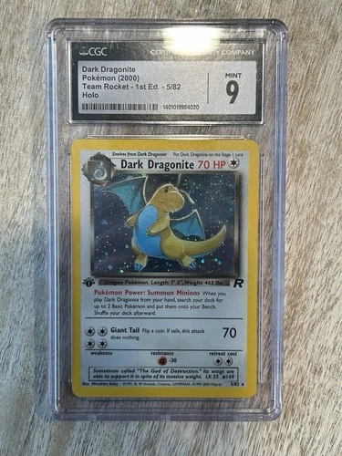 Pokemon Dark Dragonite Team Rocket 1st Edition Holo Rare #5 CGC 9 Mint