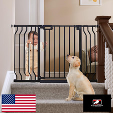 GROWNSY Baby Gate for Stairs Pets, 30.5"-43" Auto-Close Pressure Mounted, Blac