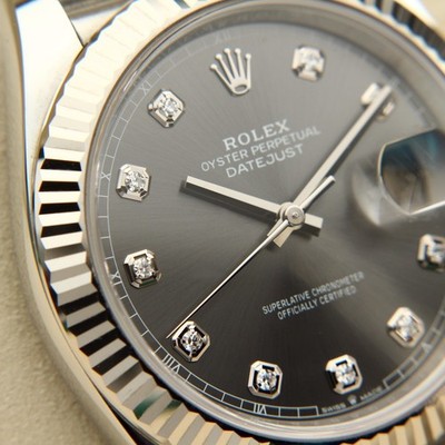 Rolex Datejust 41 Rhodium Diamond Dial Jubilee Bracelet Full set 126334