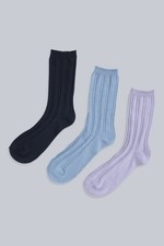 Animal Willow Womens Twisted Ribbed Sock 3 Pack Socks