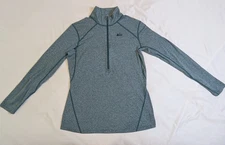 REI co.op Women's Large Baselayer Quarter Zip Top Blue Gorpcore Hiking Outdoors