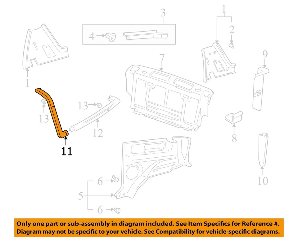 FITS 1999-2003 CHEVROLET TRACKER MOLDING F/TOP S/RL GARN 30022339 -  NEW OEM - Image 3 of 4