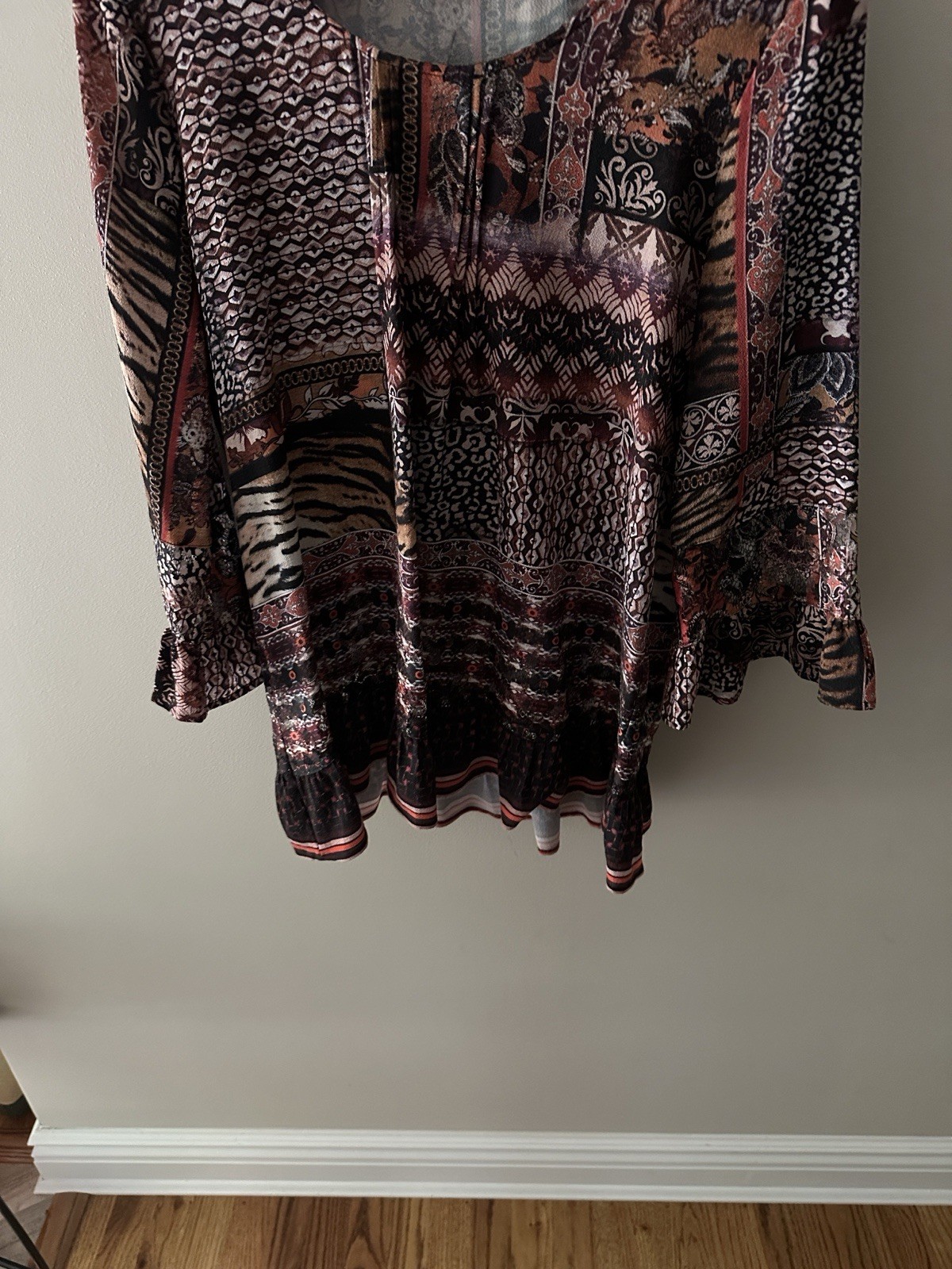 ONE WORLD Multicolor Patchwork Blouse - image 6