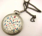 Vintage Swiss ARISTON Pocket Watch Rare Interesting Mechanism Nickel Case 1.84in