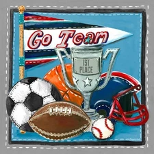 Oopsy Daisy's Go Team! Canvas Wall Art, 14x14