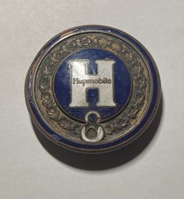 Hupmobile 8 Radiator Emblem Badge 2 316enamel Porcelain 1925-1928