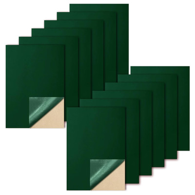 12 Pcs Self Adhesive Felt Sheets, Dark Green 8 x 12 Inch Felt Fabric Sheet with