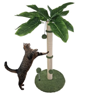 Kratzbaum Katzenbaum Kletterbaum Palme 85 cm Höhe mit Frottee & Sisal Kratzsäule