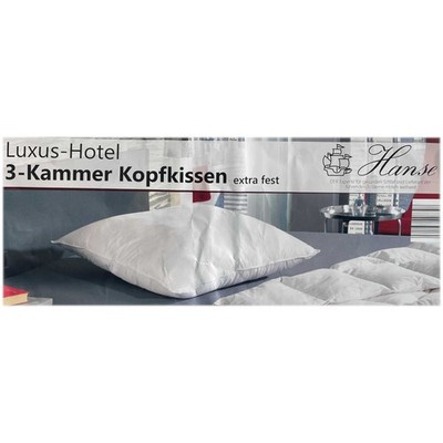 Hanse 3 Kammer Kopfkissen Entenfedern Klasse 1 extra fest Kopf Kissen Neu