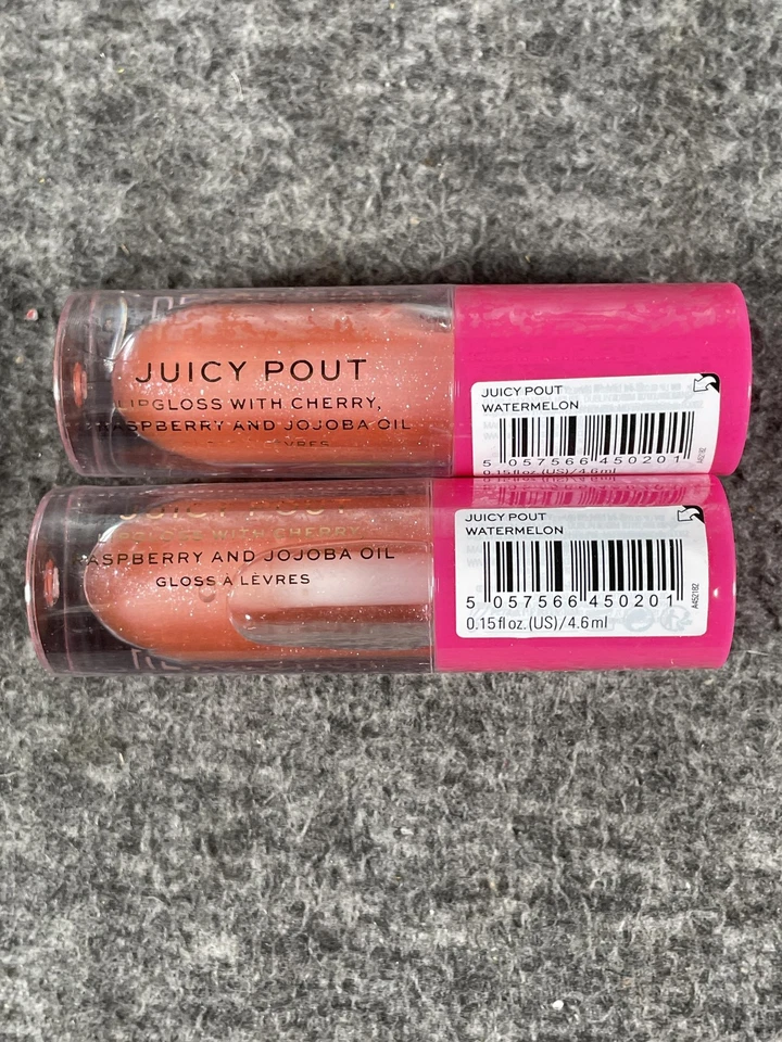 Juicy Pout Lip Gloss Watermelon 0.15 fl oz 4.6ml Lot of 2 Cherry Jojoba Oil - Image 2 of 4