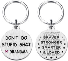 Funny Gaga Gifts Love Grandpa and Grandma Keychain Gifts for Grandson and Grandd