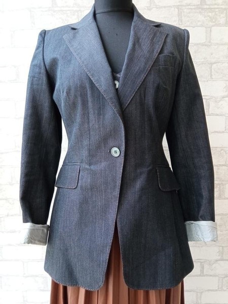 Women Karen Millen Blazer Navy Cotton 36 / S / 44