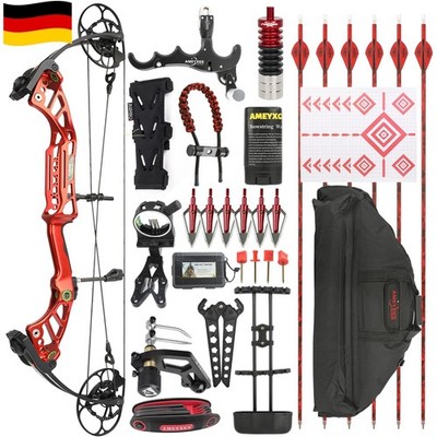 CompoundBogen Pfeile Kit 40-75lb 350FPS Bogenschießen Erwachsene Jagdbogen R/LH