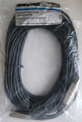 Shure C5OJ Microphone Cable 50Ft (15.2M) with Audio Connectors TESTED NEW