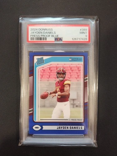 2024 Panini Donruss - Rated Rookie Jayden Daniels #389 Blue Press Proof (RC)