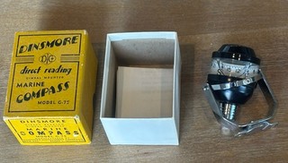 NOS Vintage Dinsmore Marine Compass Flint Michigan Gimbal Mounted G 75