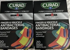 2Boxes Curad Performance Series Ironman Finger & Knuckle  Bandages 20ct Extreme