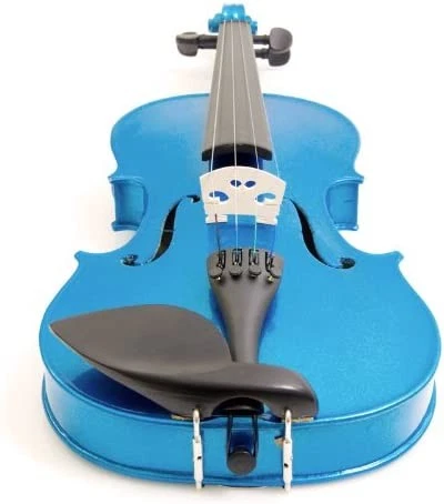 Mendini by Cecilio, 16in Solid Wood Viola with Case, Bow, Rosin, MA-Blue - Image 4 of 4