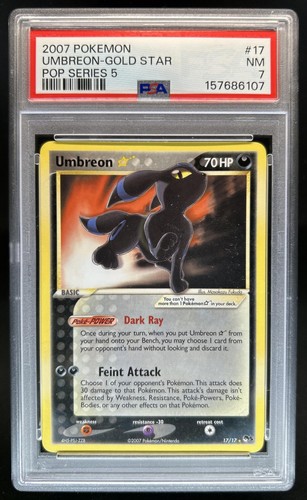 2007 Pokemon POP Series 5 Umbreon Gold Star #17/17 PSA 7