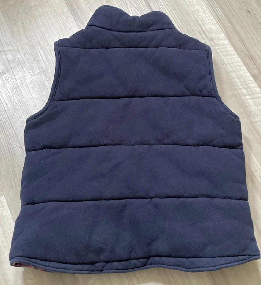 Polo Ralph Lauren Boys Size M(10/12) Heavy Plaid Flannel Lined Vest~Navy Blue - Image 2 of 4