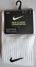 Youth Size S 3Y-5Y White Nike Classic Cushioned Knee High Soccer Sock SX5728-100