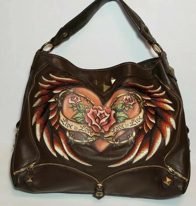 LIMITED EDITION ISABELLA FIORE LIVE TO LOVE BROWN JENI HOBO HANDBAG 2007 MPR$695