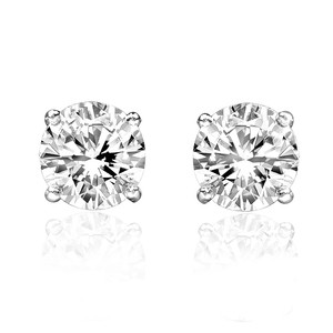 14k stud earrings diamond gold 4ct round 75ct solitaire ctw screw natural