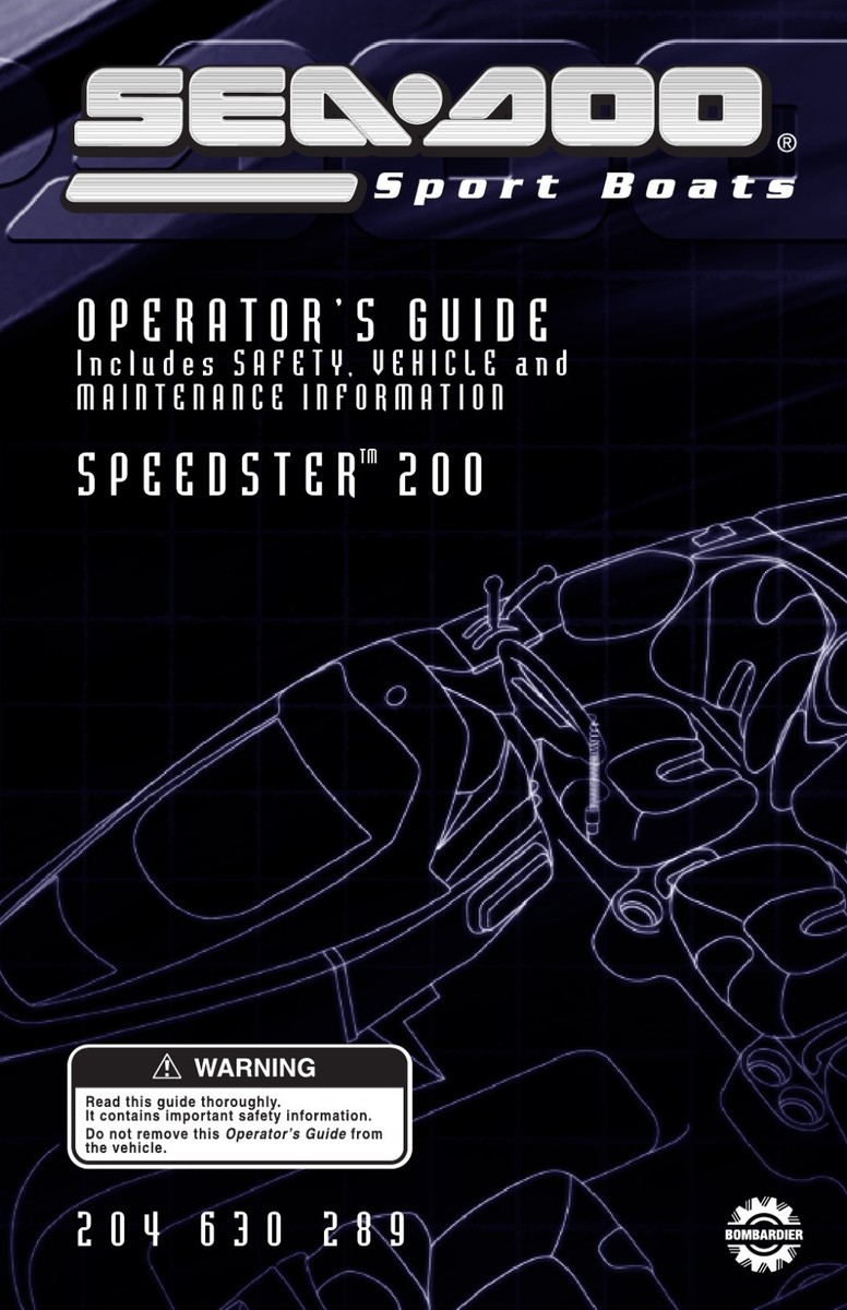 Sea-Doo Speedster 200, 2004 Owners Manual Paperback Free Shipping