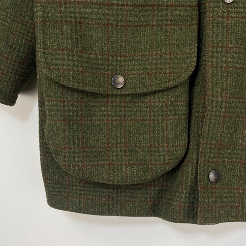 Barbour Loden Tweed Coat Mens Large Green Check Shooting Hunting Field Jacket - Picture 11 of 23