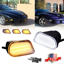 2x Clear Switchback LED DRL Corner Parking Turn Signal Lights For 98-02 Trans Am
