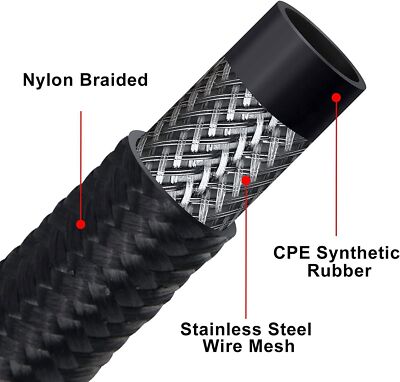 20 Foot Fuel Oil Gas Line 20-Foot AN10 Braided Fuel Line Hose