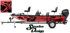 Boat Wrap Musky Pike Skeleton Vinyl Graphic Decal Kit Fish Bass Fishing Hot Red Boat Wrap Musky Pike Skeleton Vinyl Graphic Decal Kit Fish Bass Fishing Hot Red