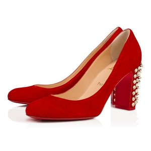 christian louboutin red suede pumps