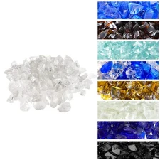 Crushed Fire Glass for Natural or Propane Fire Pit Fireplace and Landscaping ...