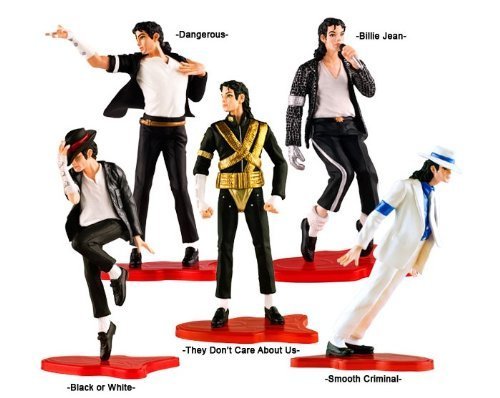 Set of 5 pcs Michael Jackson Memorabilia 5" MJ King of Pop Cake Toppers
