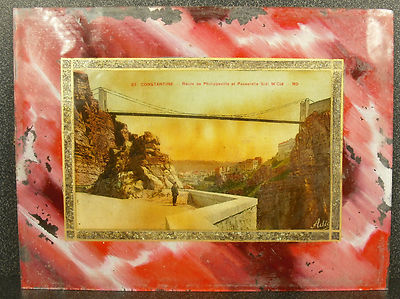 Postkarte Constantine Route De Philippeville Fußgängerbrücke Sidi M'Cid Algerien
