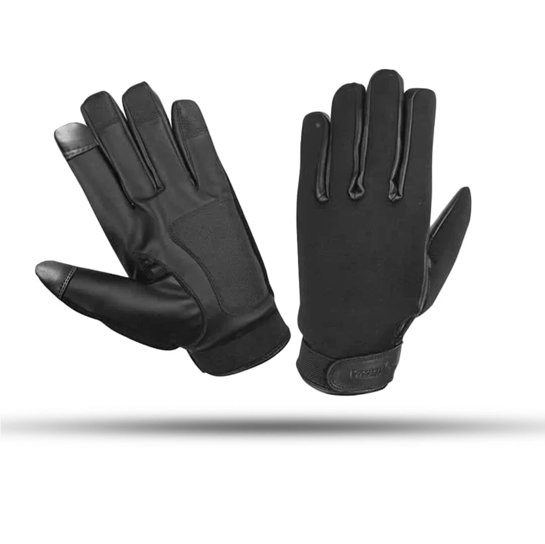Men's Touch Screen Police Motorcycle Gloves Water Resistant Neoprene Outer Shell