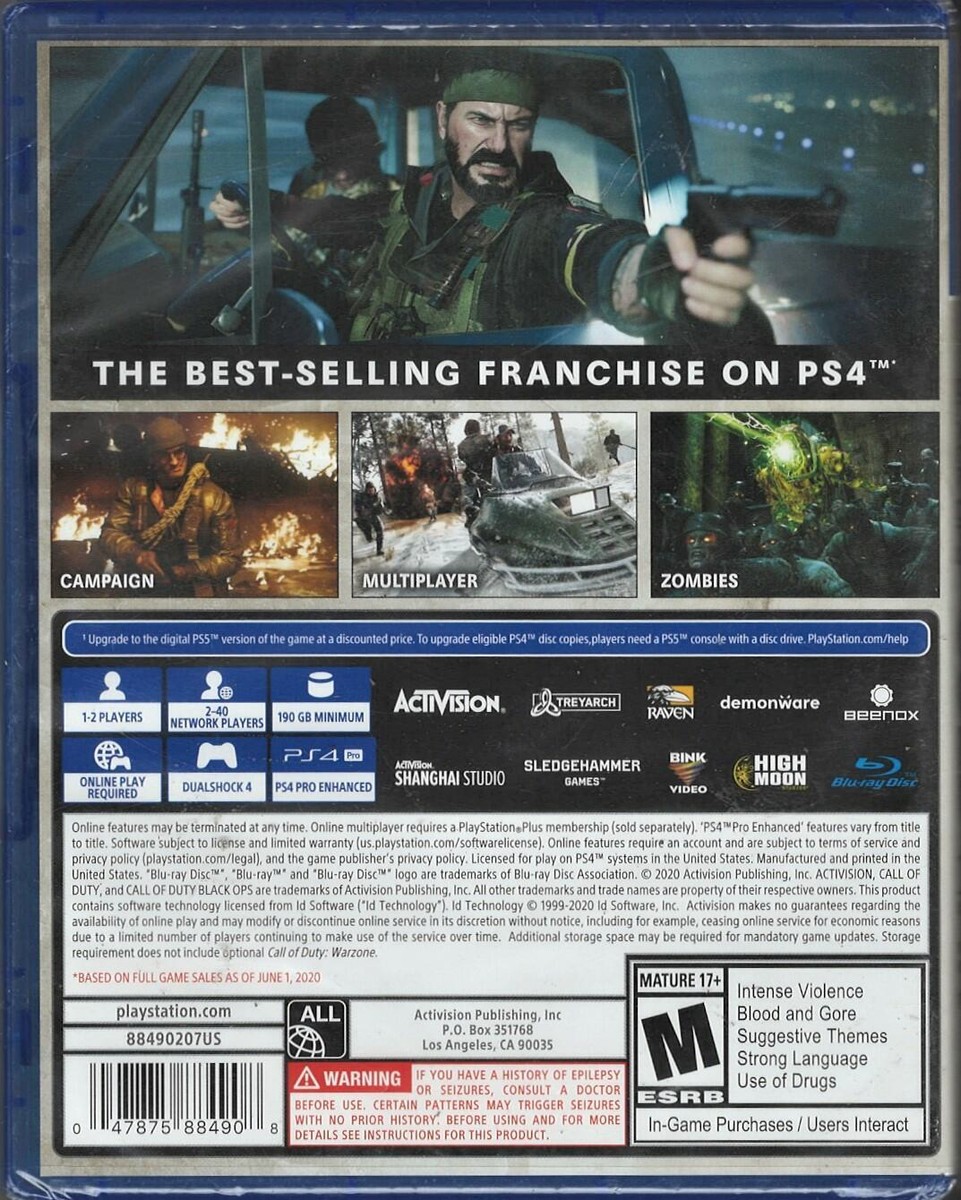 PlayStation4 - COD COLD WAR PS4版　美品 Call of Duty: Black Ops Cold War DUTY Edition - PlayStation