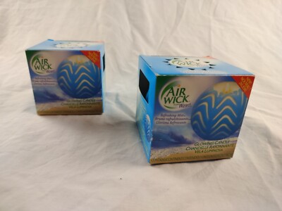 (2) Airwick Refreshing Mist by Wizard Glowing Candle Discontinued New In Box