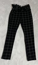 Women’s Pretty Little Thing Size 12 Black Stripe Pattern Trousers. Worn Once.