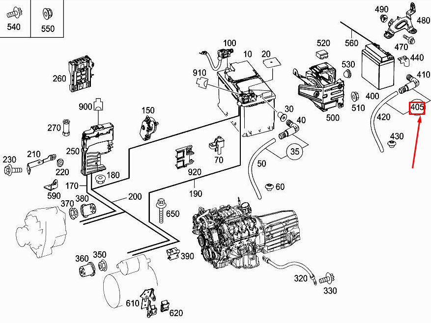 MERCEDES-BENZ E Cabrio A207 Batterie-Entlüftungsschlauch A0109972152