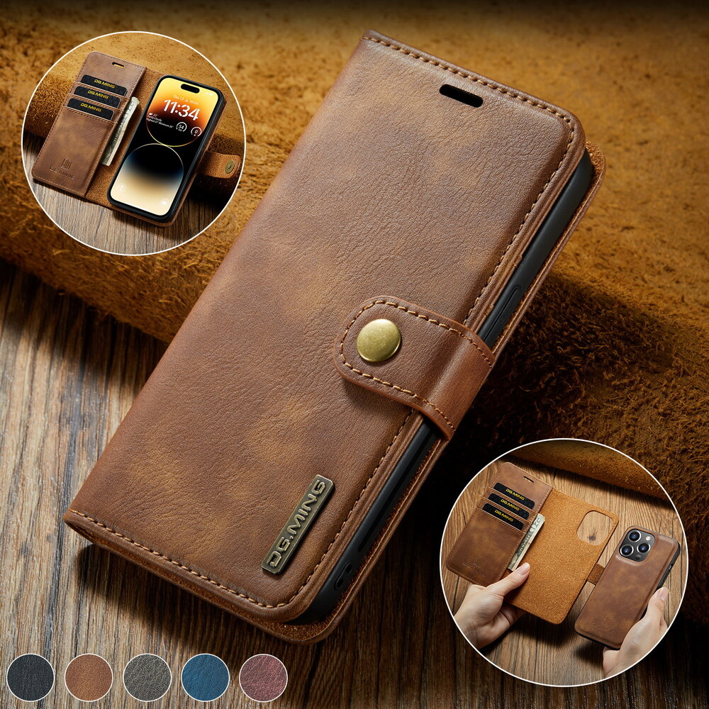 Flip Leather Wallet Detachable Magnetic Case Cover For iPhone 11 12 13 14  15 XS - Main Image