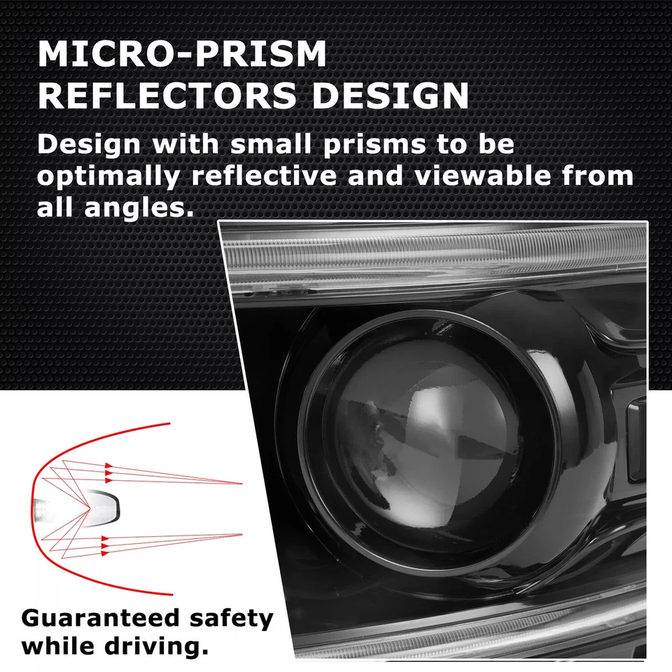 Fit For Dodge Charger 2015-2023 Halogen LED DRL Projector Headlights Lamps Pair - Image 4 of 4