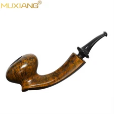 MUXIANG Handmade Briar Tomato Pipe Smooth Wooden Freehand Tobacco Pipe Vulcanite